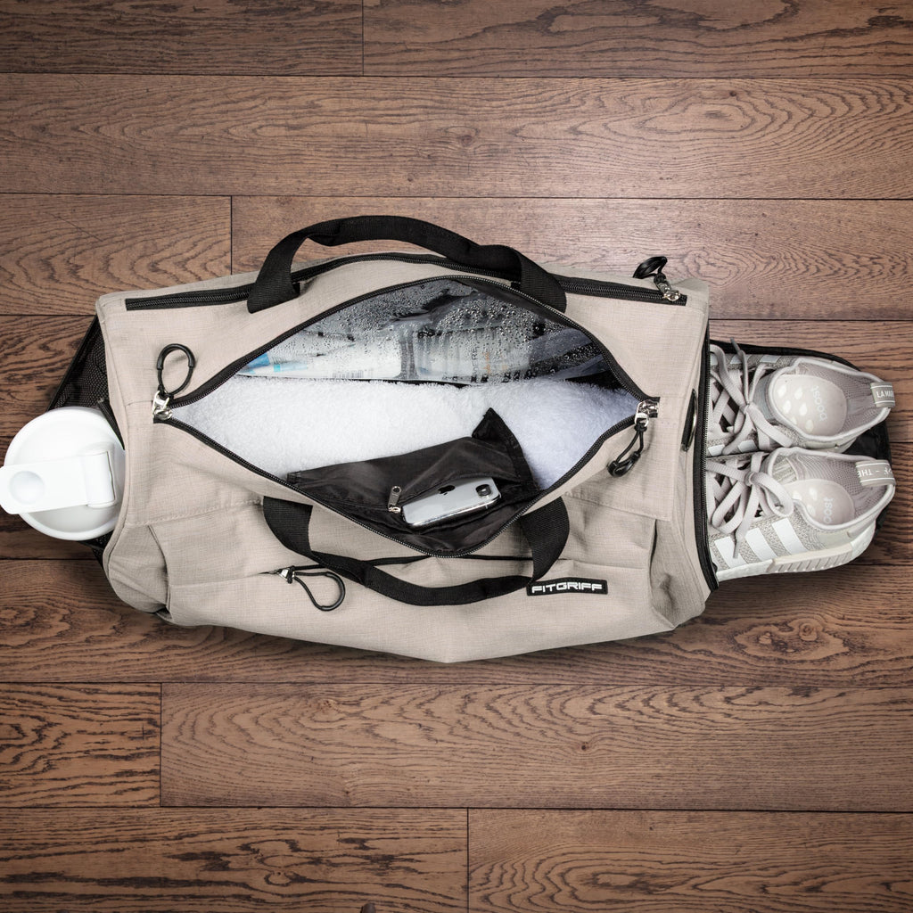Fitgriff® Gym Bag for Men & Women with Shoe & Wet Compartment - Duffle Bag for Travel, Sports, Fitness & Workout