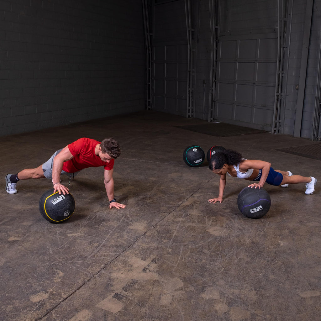 Body-Solid Heavy Rubber Medicine Ball - Non Bouncing Wall Balls for Strength Training, Weight Loss Workout, Core Exercise and Home Gym Fitness, Black
