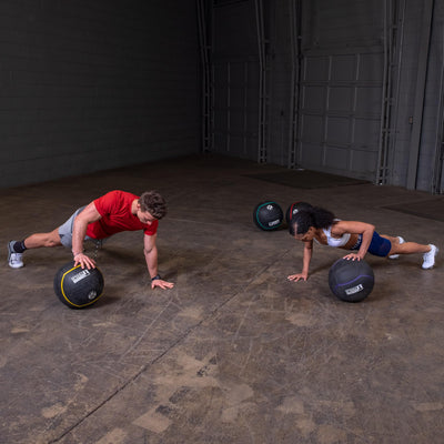 Body-Solid Heavy Rubber Medicine Ball - Non Bouncing Wall Balls for Strength Training, Weight Loss Workout, Core Exercise and Home Gym Fitness, Black
