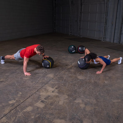 Body-Solid Heavy Rubber Medicine Ball - Non Bouncing Wall Balls for Strength Training, Weight Loss Workout, Core Exercise and Home Gym Fitness, Black