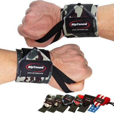 Rip Toned 18” Wrist Wraps - USPA Endorsed Wrist Straps for Weightlifting - Quality Wrist Support - Adjustable, Durable, Machine Washable - Gym Wraps for Powerlifting - for Men & Women