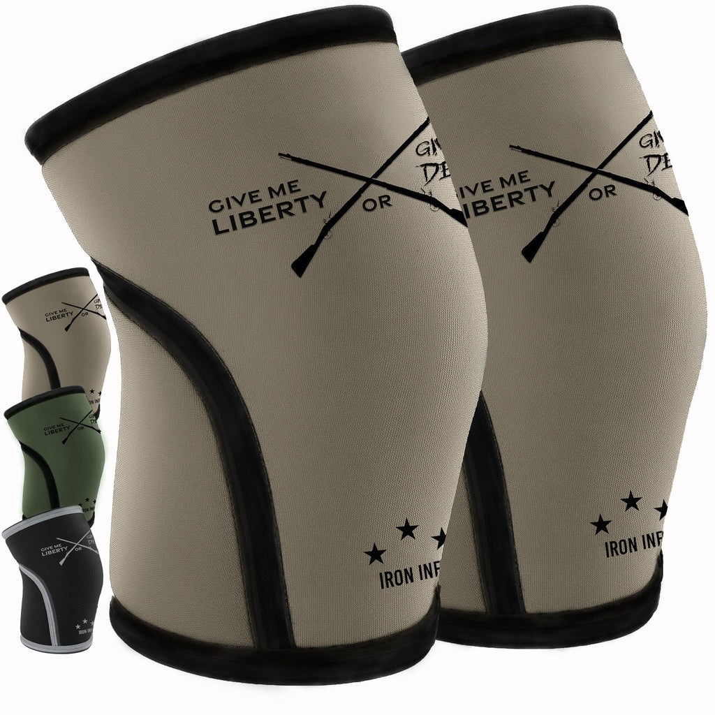 Knee Sleeves for Weightlifting & Powerlifting (7mm Pair) For Men & Women - Knee Wraps for Weight Lifting, Squats, Fitness, Gym Workout, Crossfit - IPF Approved Knee Compression Sleeve Support