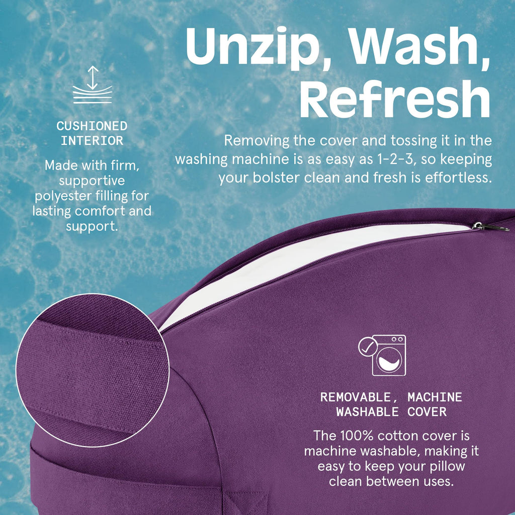 Retrospec Retrospec Sequoia Yoga Bolster Pillow - Meditation Cushion for Yoga Practices - Includes Machine Washable 100% Cotton Cover & Durable Carry Handle