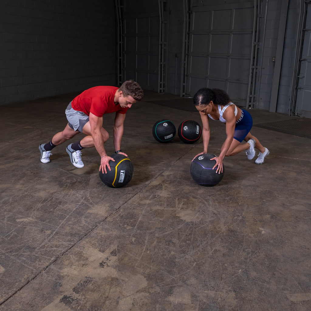 Body-Solid Heavy Rubber Medicine Ball - Non Bouncing Wall Balls for Strength Training, Weight Loss Workout, Core Exercise and Home Gym Fitness, Black