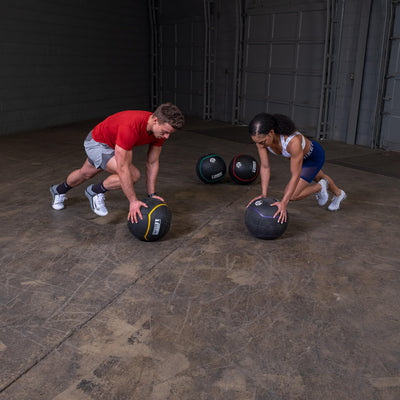 Body-Solid Heavy Rubber Medicine Ball - Non Bouncing Wall Balls for Strength Training, Weight Loss Workout, Core Exercise and Home Gym Fitness, Black