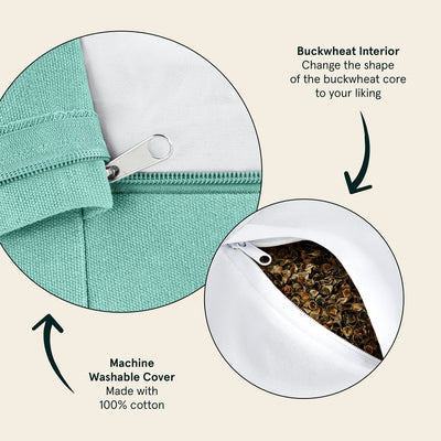 Retrospec Sedona Zafu Meditation Cushion Filled w/Buckwheat Hulls - Yoga Pillow for Meditation Practices - Machine Washable 100% Cotton Cover & Durable Carry Handle, Round