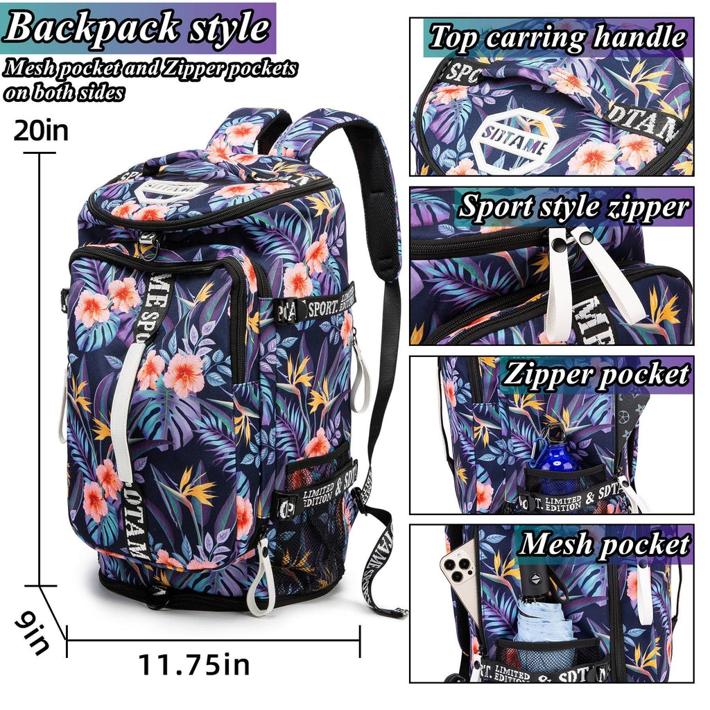 Gym Duffle Bag Backpack with Shoe Compartment,4 ways Travel Backpack for Women and Men,Multi-Functional Weekender bag with Waterproof Layer&Laptop Compartment for Fitness, Travel,Camping