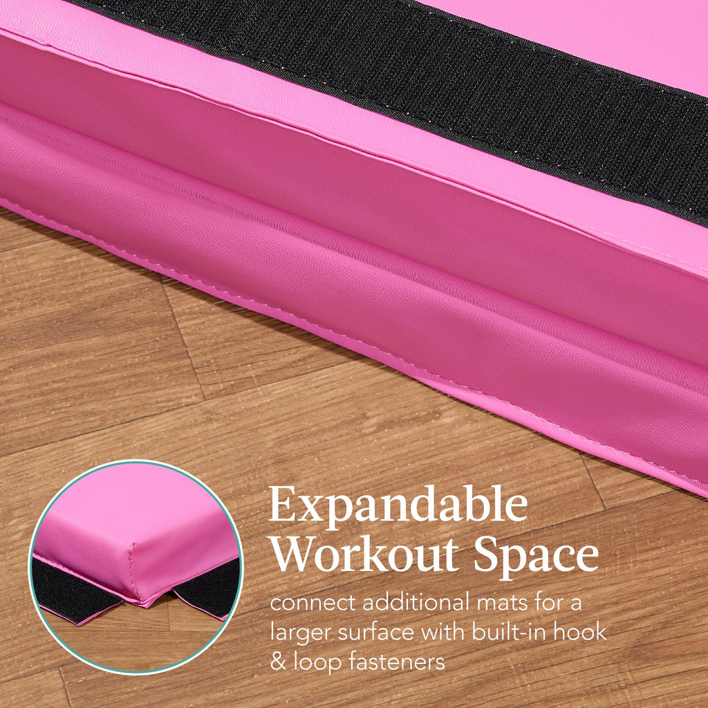 Best Choice Products 10ftx4ftx2in Folding Gym Mat 4-Panel Exercise Gymnastics Aerobics Workout Fitness Floor Mats w/Carrying Handles