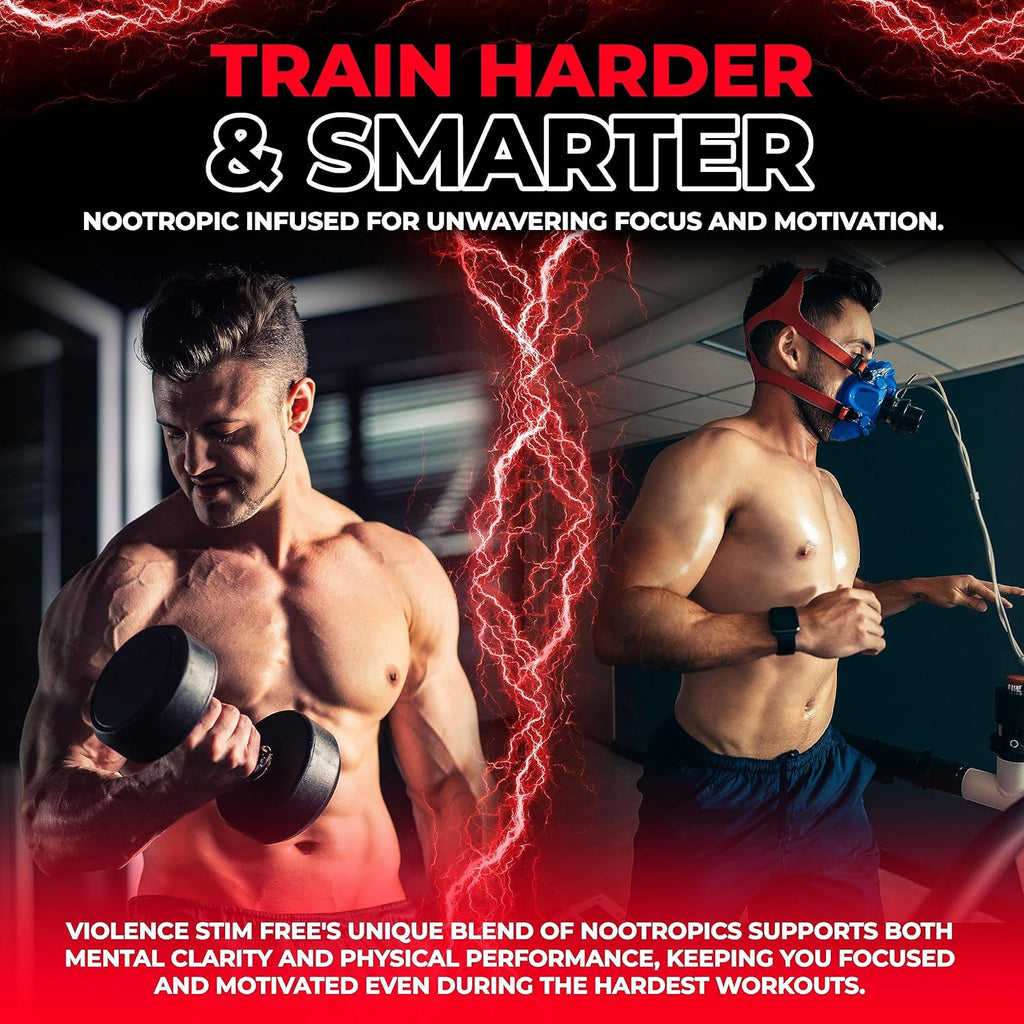 VIOLENCE Stim Free Pre Workout Powder by REVSCI, Precision Dosed Non Stim Preworkout Pump Pre Workout Caffeine Free Pre Workout Powder, Pump Supplement & Stimulant Free Nitric, Watermelon, 25 Servings