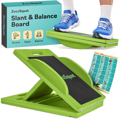 Slant Board with 6 Incline Angles - Transforms Into a Balance Board - Premium Calf Stretcher and Wobble Board for Effective Calf Stretching and Squats