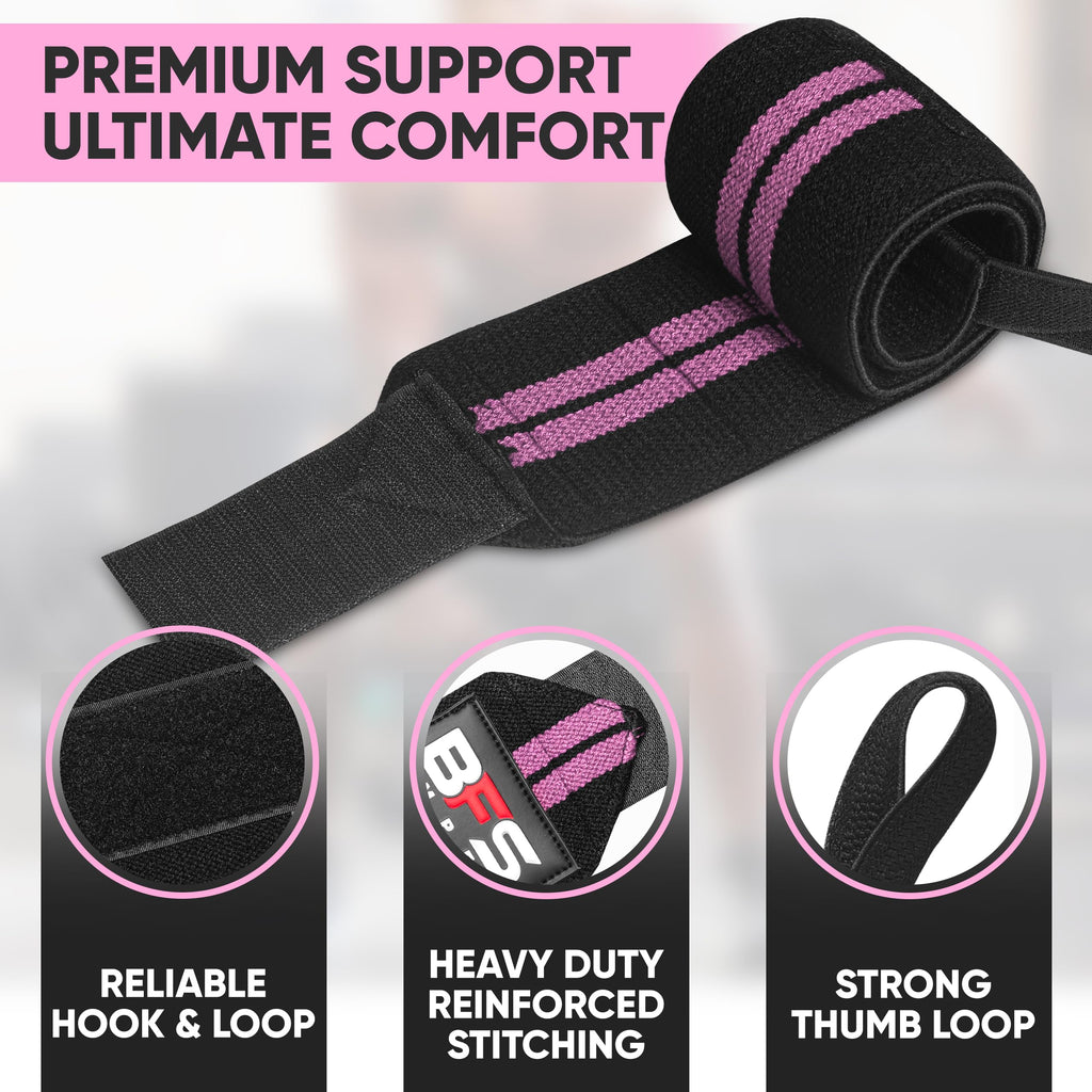 Wrist Wraps for Weightlifting,18” Premium Quality Wrist Straps for Weightlifting,Weight Lifting Wrist Wraps with Thumb Loop for Curls Dips,Powerlifting Weight Training Men Women