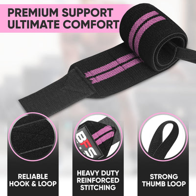 Wrist Wraps for Weightlifting,18” Premium Quality Wrist Straps for Weightlifting,Weight Lifting Wrist Wraps with Thumb Loop for Curls Dips,Powerlifting Weight Training Men Women