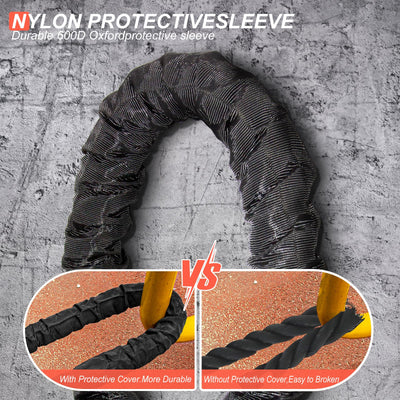 Battle Rope 1/1.26/1.5/2 Inch Diameter,Pink 30FT/40FT/50FT Exercise Workout Ropes for Home Gym Heavy Weighted Training Rope for Working Out