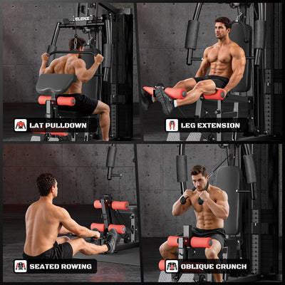 Home Gym, Multifunctional H11 Home Gym Equipment, Workout Station with 150LBS Weight Stack, Exercise Equipment with Pulley System for Full Body Training