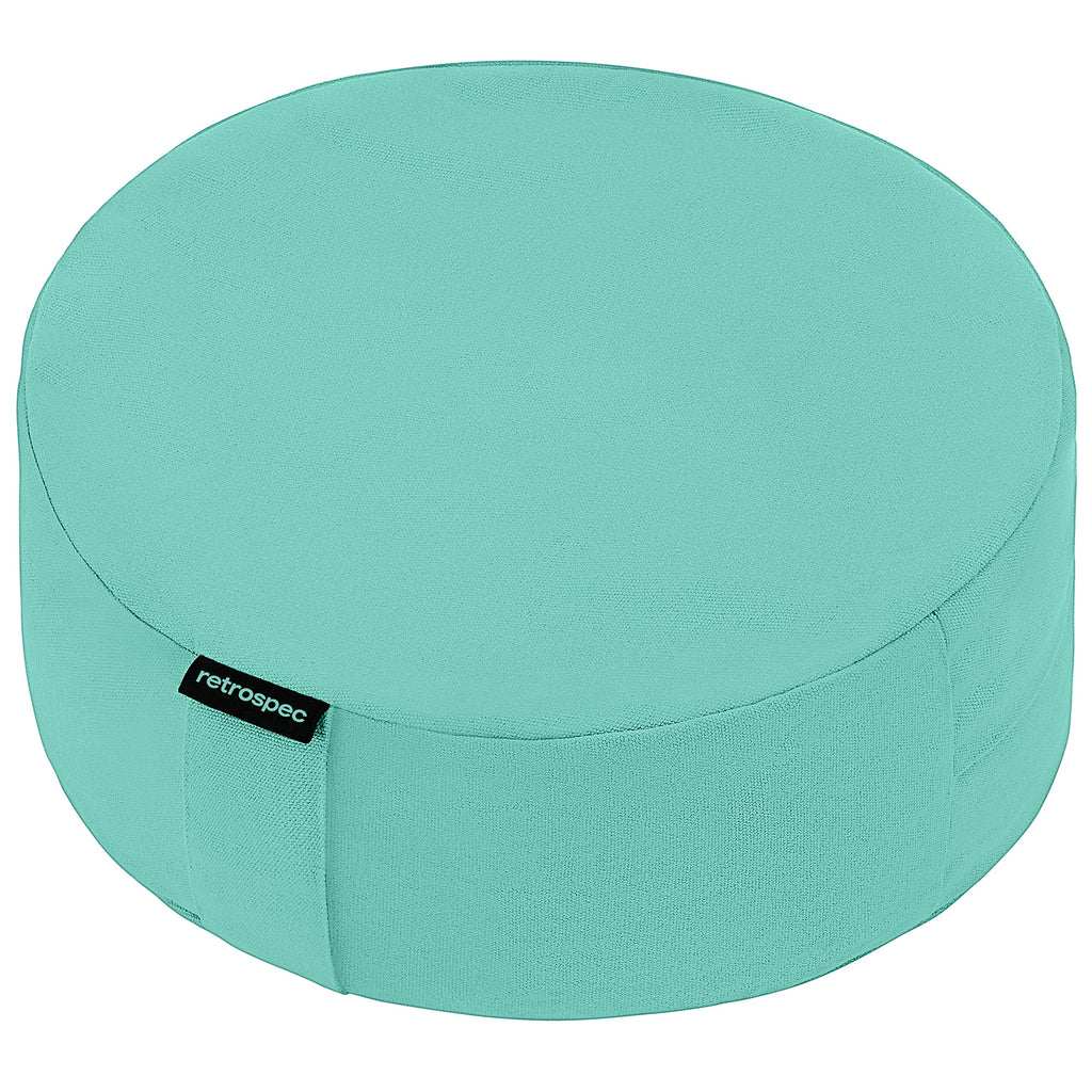 Retrospec Sedona Zafu Meditation Cushion Filled w/Buckwheat Hulls - Yoga Pillow for Meditation Practices - Machine Washable 100% Cotton Cover & Durable Carry Handle, Round