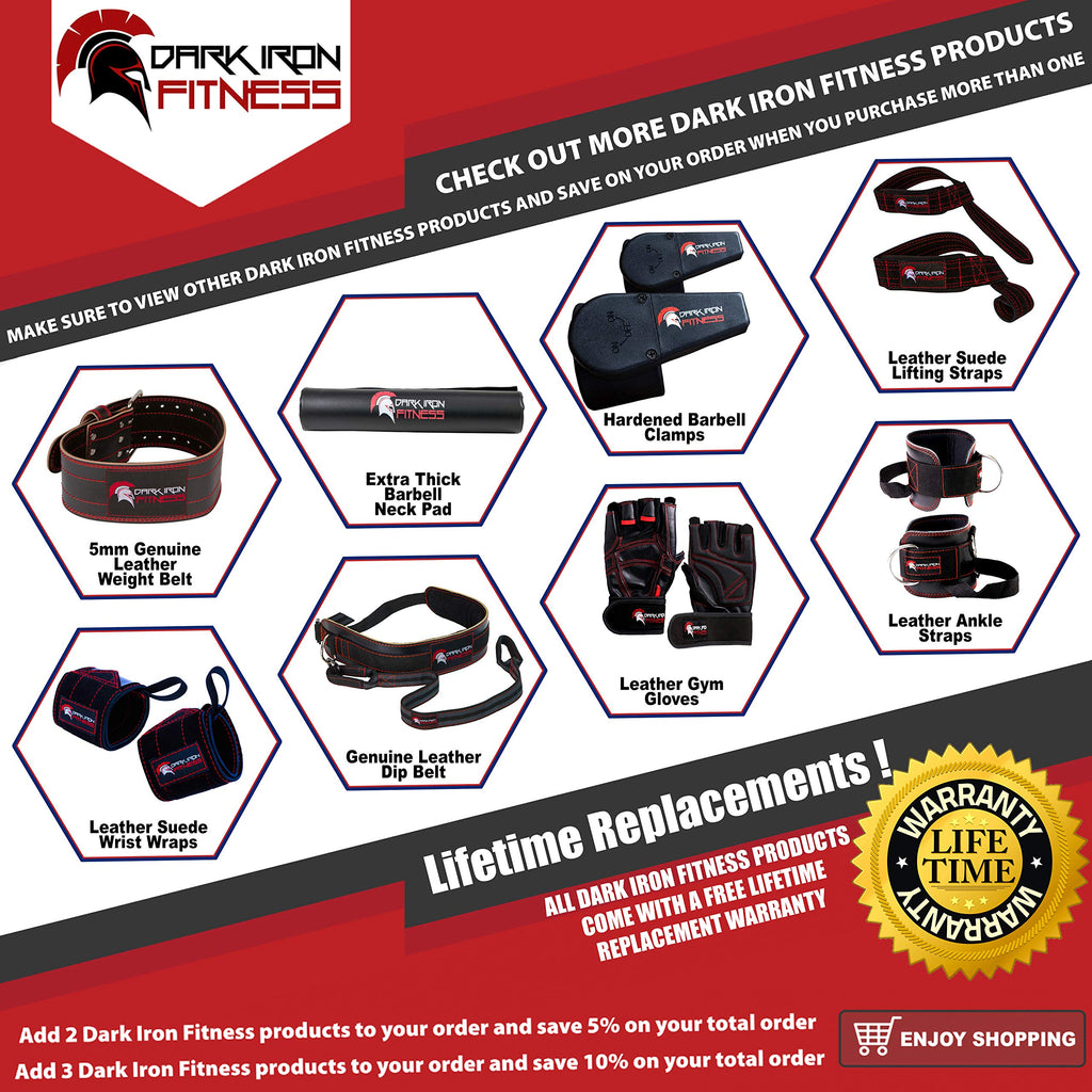 Dark Iron Fitness Weight Lifting Belt for Powerlifting Deadlift Training, Premium Leather for Core Support Gym Strength Workout