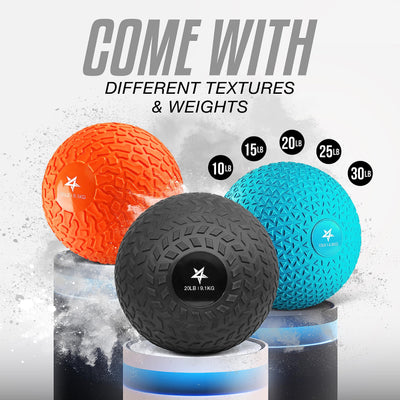 Yes4All Upgraded Fitness Slam Medicine Ball 10lbs for Strength, Power Workout | Exercise, Workout Ball | Orange Beast