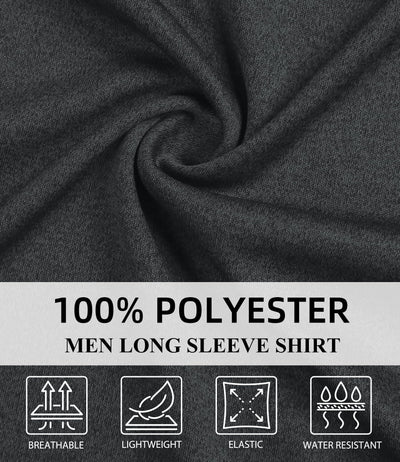 6 Pack Men Dry Fit Workout Long Sleeve Athletic Gym UPF 50+ SPF UV Sun Protection Quick Dry Lightweight Shirts