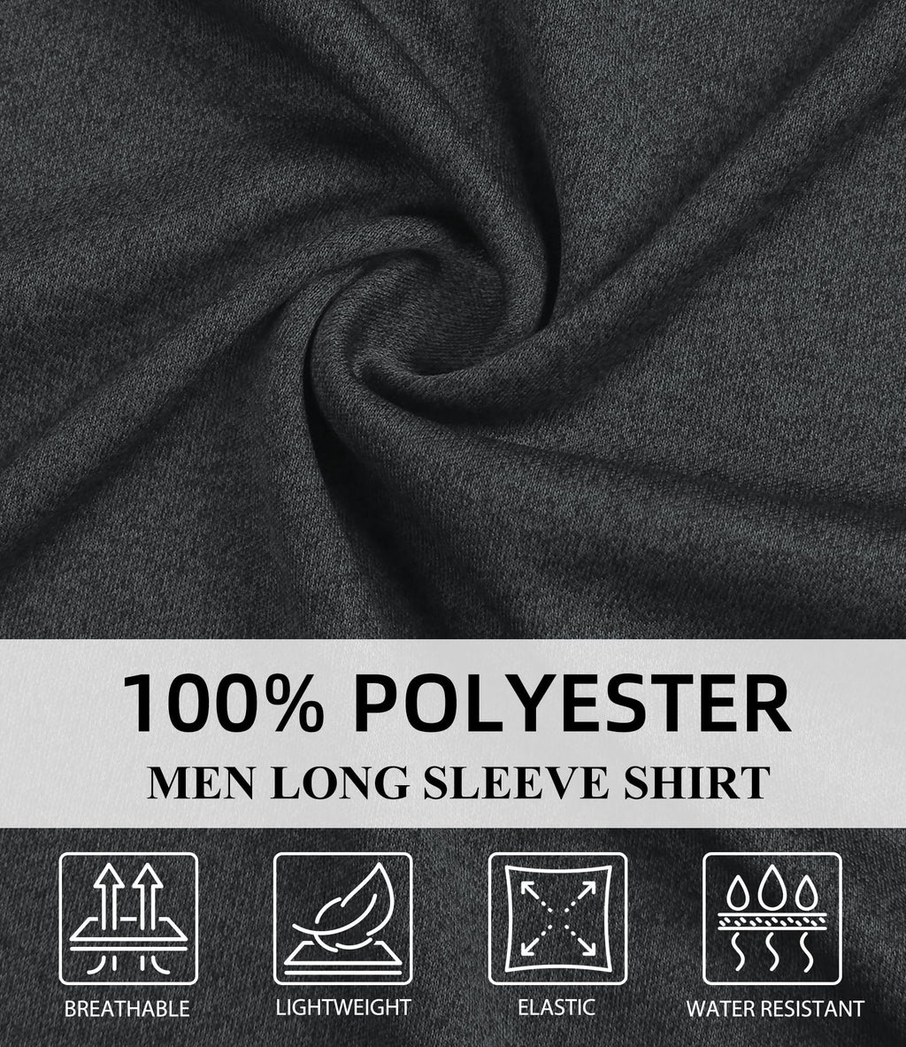 6 Pack Men Dry Fit Workout Long Sleeve Athletic Gym UPF 50+ SPF UV Sun Protection Quick Dry Lightweight Shirts