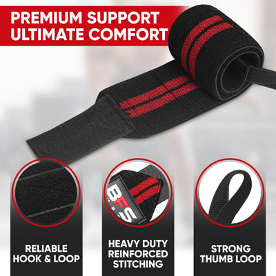 Wrist Wraps for Weightlifting,18” Premium Quality Wrist Straps for Weightlifting,Weight Lifting Wrist Wraps with Thumb Loop for Curls Dips,Powerlifting Weight Training Men Women