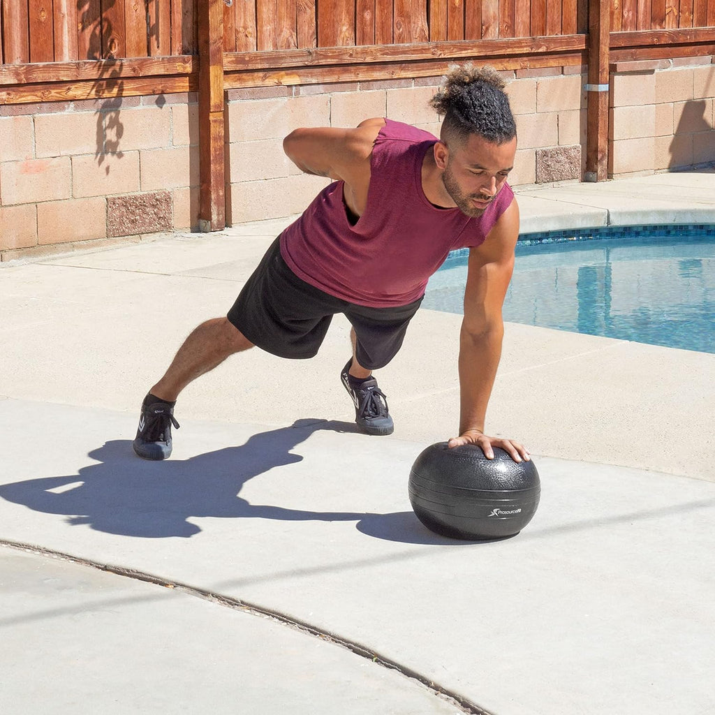 ProsourceFit Slam Medicine Balls 5, 10, 15, 20, 25, 30, 50lbs Smooth and Tread Textured Grip Dead Weight Balls for Strength and Conditioning Exercises, Cardio and Core Workouts