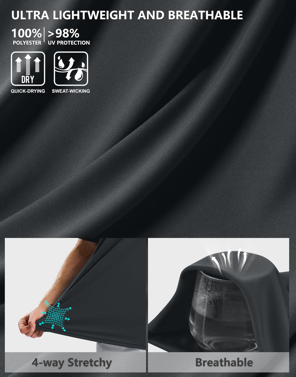 Pudolla Men's Workout Running T-Shirts Lightweight Quick Dry Athletic Gym Shirts for Men Short Sleeve Sport Tee Tops