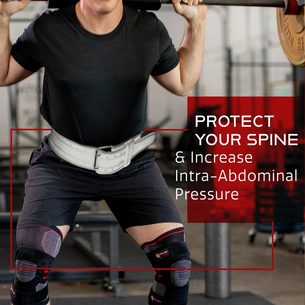 Dark Iron Fitness Weight Lifting Belt for Powerlifting Deadlift Training, Premium Leather for Core Support Gym Strength Workout