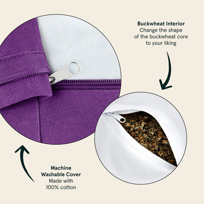 Retrospec Sedona Zafu Meditation Cushion Filled w/Buckwheat Hulls - Yoga Pillow for Meditation Practices - Machine Washable 100% Cotton Cover & Durable Carry Handle, Round