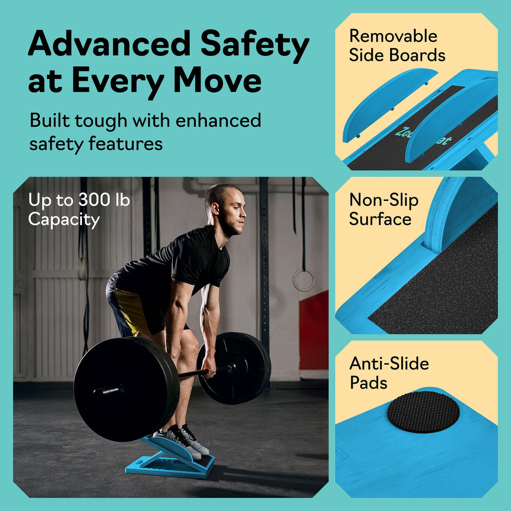 Slant Board with 6 Incline Angles - Transforms Into a Balance Board - Premium Calf Stretcher and Wobble Board for Effective Calf Stretching and Squats