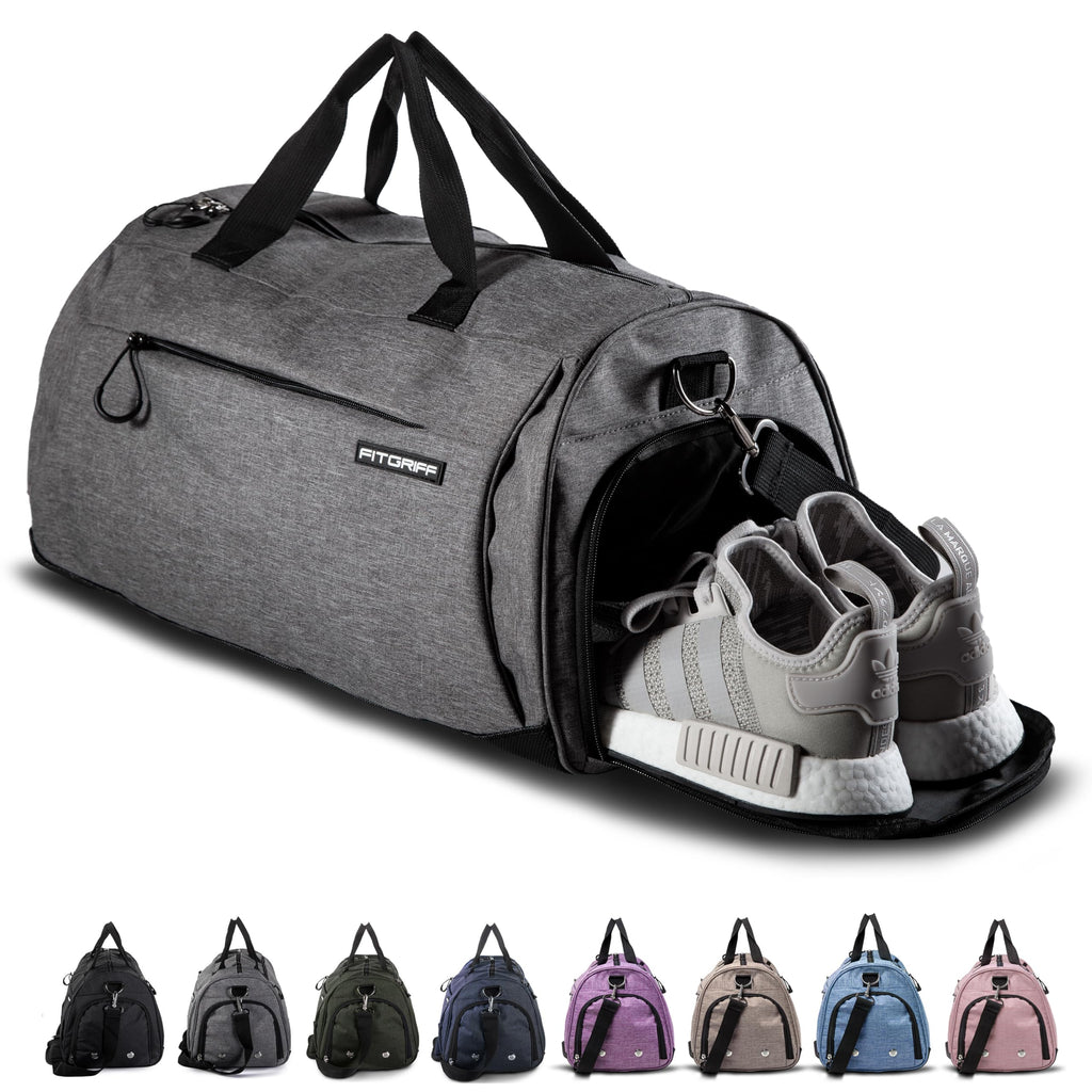 Fitgriff® Gym Bag for Men & Women with Shoe & Wet Compartment - Duffle Bag for Travel, Sports, Fitness & Workout