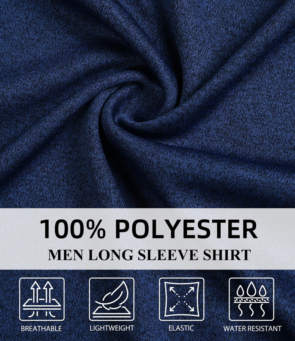 6 Pack Men Dry Fit Workout Long Sleeve Athletic Gym UPF 50+ SPF UV Sun Protection Quick Dry Lightweight Shirts