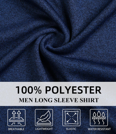 6 Pack Men Dry Fit Workout Long Sleeve Athletic Gym UPF 50+ SPF UV Sun Protection Quick Dry Lightweight Shirts