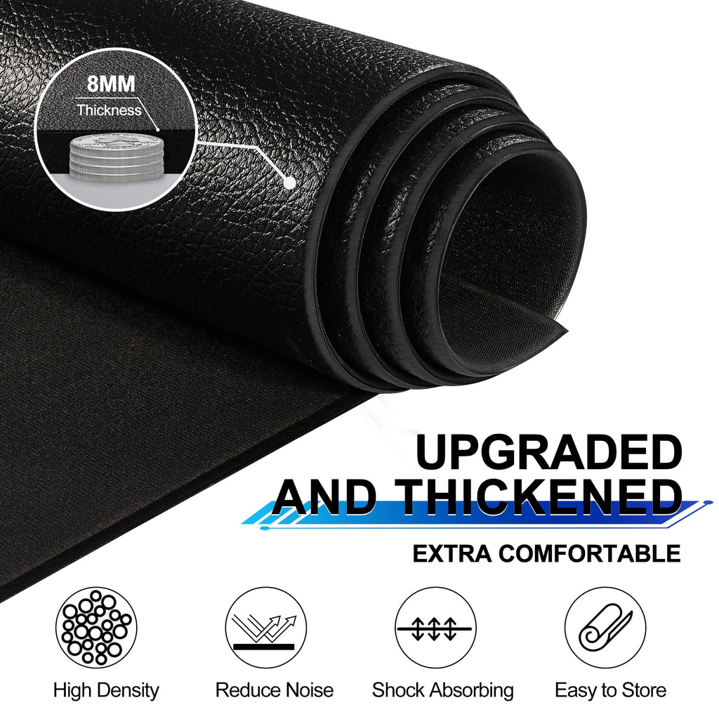 BesWin Large Exercise Mat 8'x4'x6mm/8mm, Extra Thick Workout Mats for Home Gym Flooring, High Density Non-Slip Gym Mats Fitness Mat for Cardio, Weights, Jump Rope, Fitness-Use With or Without Shoes