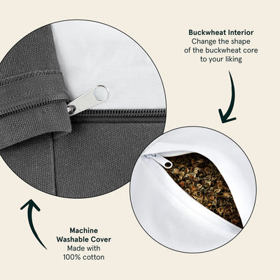 Retrospec Sedona Zafu Meditation Cushion Filled w/Buckwheat Hulls - Yoga Pillow for Meditation Practices - Machine Washable 100% Cotton Cover & Durable Carry Handle, Round