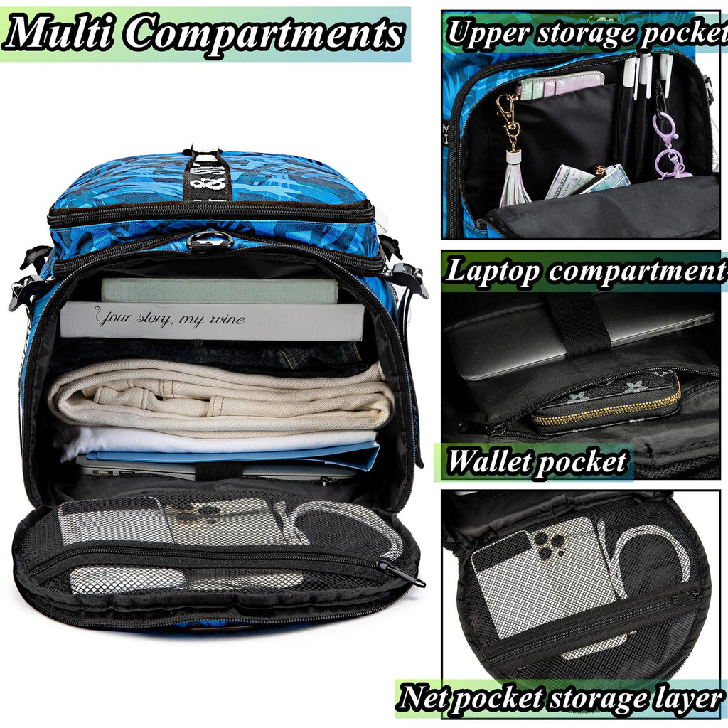 Gym Duffle Bag Backpack with Shoe Compartment,4 ways Travel Backpack for Women and Men,Multi-Functional Weekender bag with Waterproof Layer&Laptop Compartment for Fitness, Travel,Camping