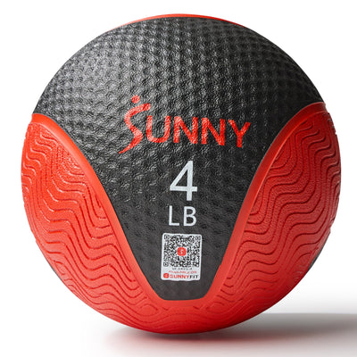 Sunny Health & Fitness Medicine Ball, Textured Rubber, Core Strength & Balance Training, Bouncing, Weight for Home Workouts 4,6,8,10,12,15,20,25,30LB Options