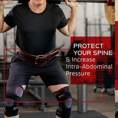 Dark Iron Fitness Weight Lifting Belt for Powerlifting Deadlift Training, Premium Leather for Core Support Gym Strength Workout