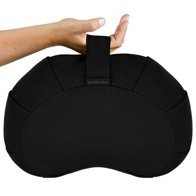 Retrospec Sedona Zafu Meditation Cushion with Buckwheat Hull Fill - Adjustable Yoga & Pilates Equipment Support - 17in Crescent Cotton Cover