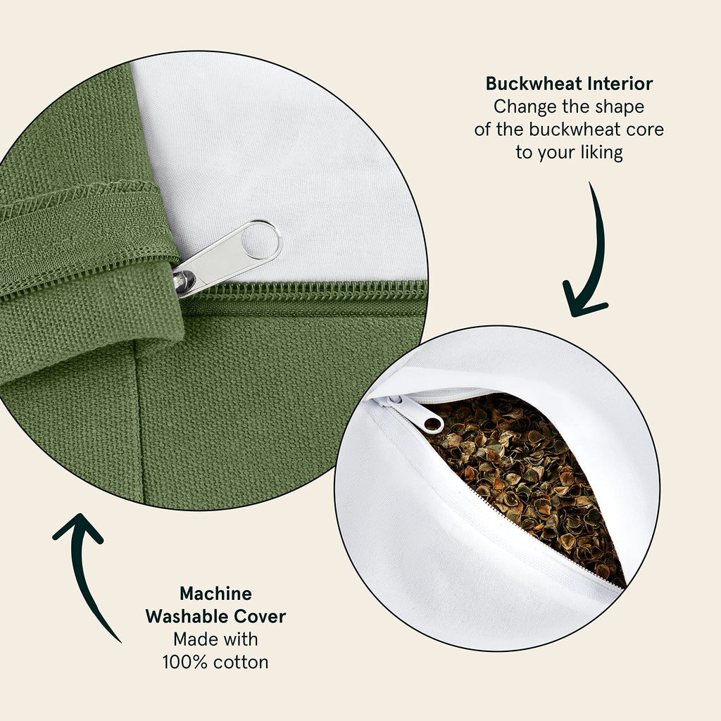 Retrospec Sedona Zafu Meditation Cushion Filled w/Buckwheat Hulls - Yoga Pillow for Meditation Practices - Machine Washable 100% Cotton Cover & Durable Carry Handle, Round