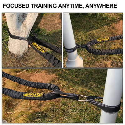 POWER GUIDANCE Battle Rope, 1.5/2 Inch Diameter Poly Dacron 30, 40, 50Ft Length Exercise Equipment for Home Gym & Outdoor Workout, Battle Rope Anchor Included…