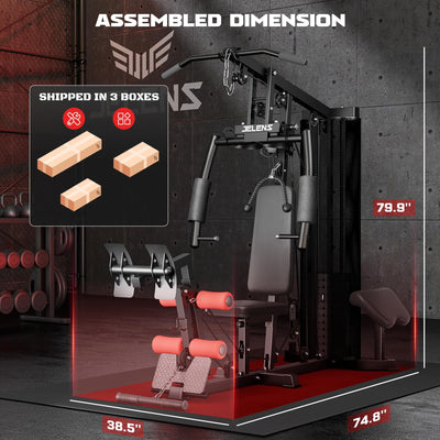 Home Gym, Multifunctional H11 Home Gym Equipment, Workout Station with 150LBS Weight Stack, Exercise Equipment with Pulley System for Full Body Training