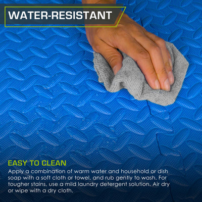 ProsourceFit Puzzle Exercise Mat ½ in, EVA Interlocking Foam Floor Tiles for Home Gym, Mat for Home Workout Equipment, Floor Padding for Kids, Black, 24 in x 24 in x ½ in, 24 Sq Ft - 6 Tiles