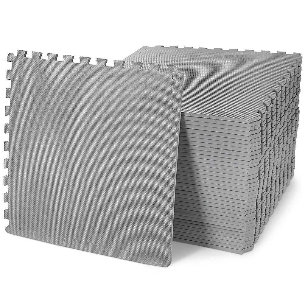 Fitvids Puzzle Exercise Gym Flooring Mat, 3/4" Thick High-Density EVA Interlocking Tiles, Workout Mat for Home Gym, Fitness Equipment, MMA, Gymnastics, 24-Piece Shock-Absorbing Exercise Mat (96 Sq Ft)