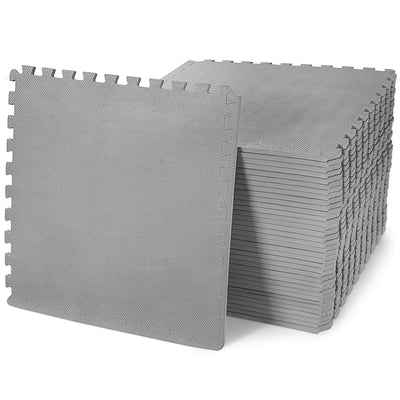 Fitvids Puzzle Exercise Gym Flooring Mat, 3/4" Thick High-Density EVA Interlocking Tiles, Workout Mat for Home Gym, Fitness Equipment, MMA, Gymnastics, 24-Piece Shock-Absorbing Exercise Mat (96 Sq Ft)