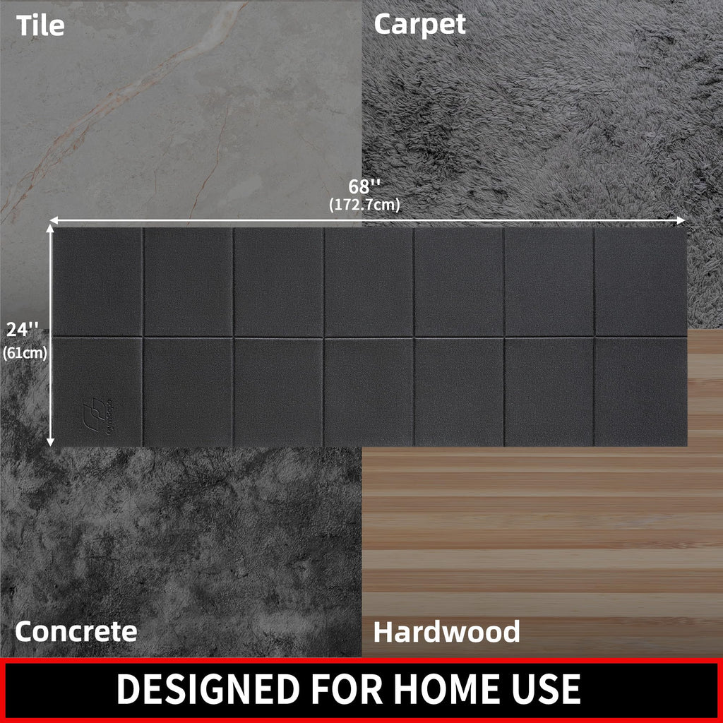 Treadmill Mat, 7'x3'/6'x3'/6'x2.5'/5.6'x2'/4'x2', 6mm Thick Exercise Equipment Gym Mat for Hardwood FloorCarpet, Compatible with Peloton Bike, Indoor Spin Bike, Elliptical