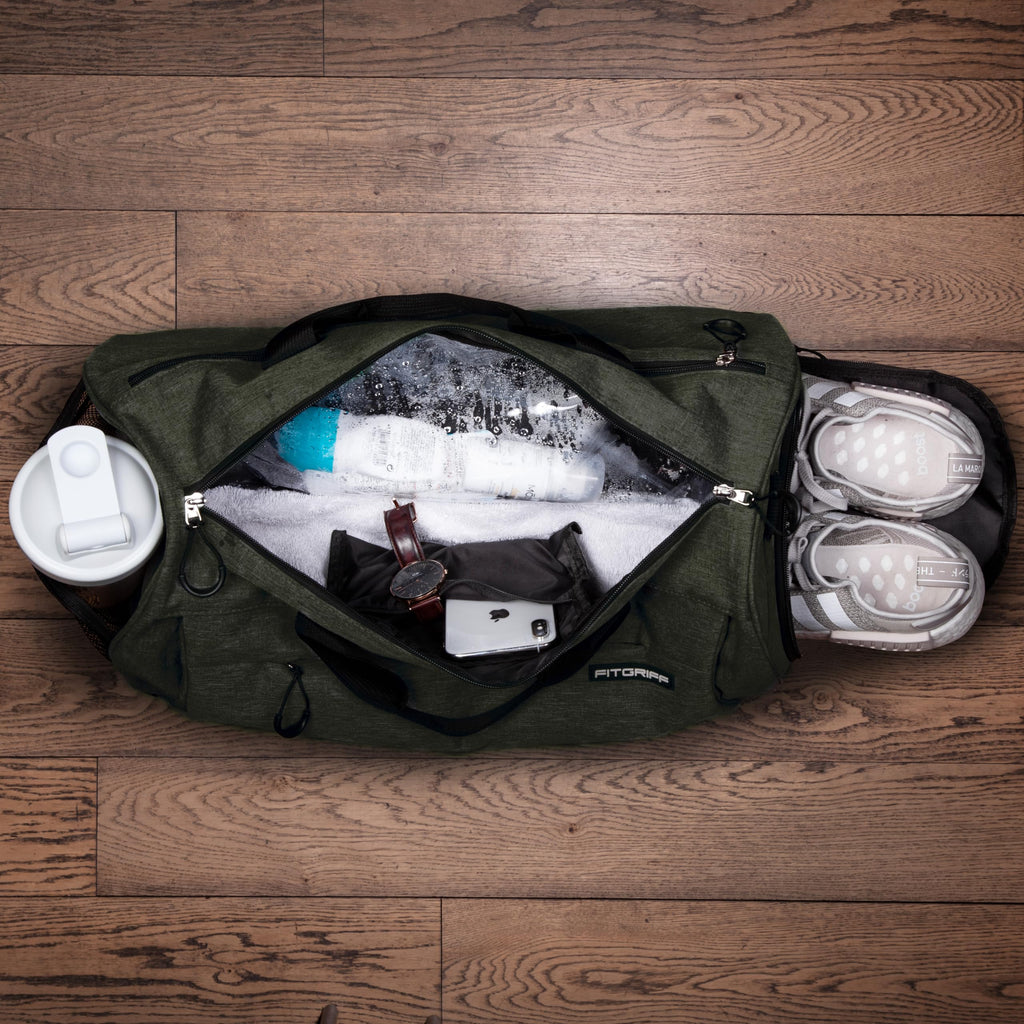 Fitgriff® Gym Bag for Men & Women with Shoe & Wet Compartment - Duffle Bag for Travel, Sports, Fitness & Workout