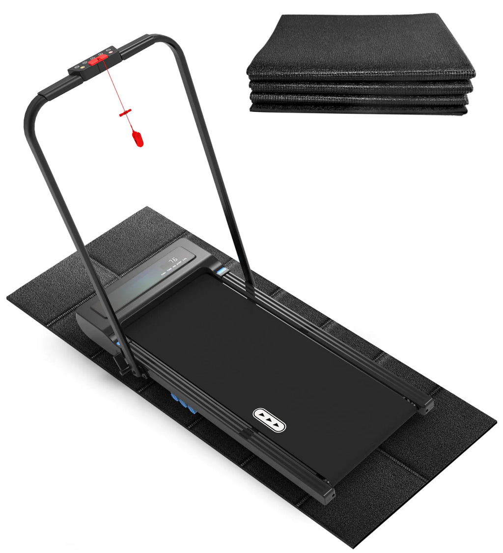 CIIHI Foldable Rubber Treadmill Mat - Walking Pad Mats for Home Fitness Floor Protector with Non-Slip Texture Easy to Clean and Maintain 68" L x 26.8" W