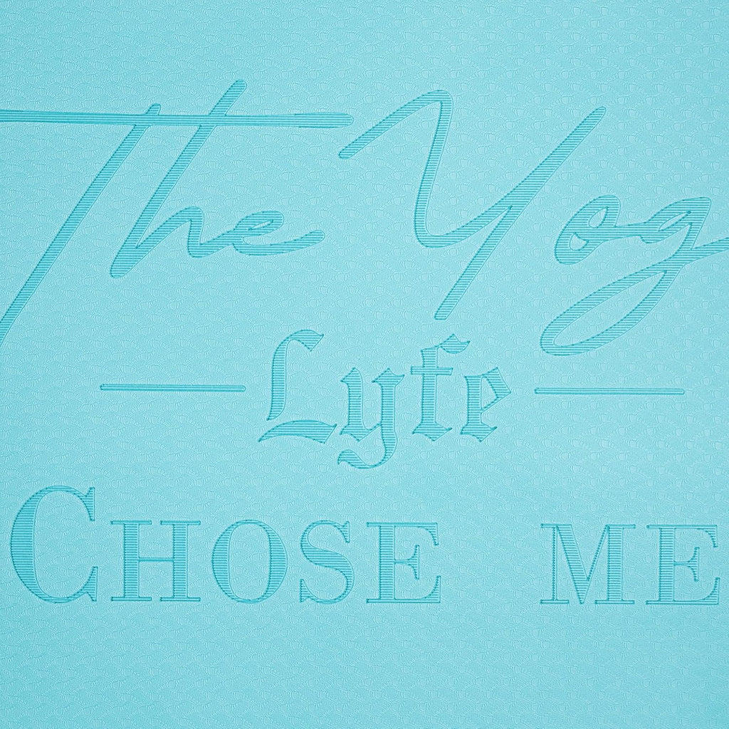 Yoga Mat – Laser-Engraved Affirmation, Non-Slip Eco TPE, 72" x 24" x 6mm, Lightweight Blue Mat for Mindful Movement and Recovery