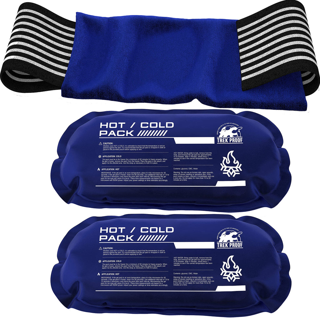 Ice Packs for Injuries Reusable (3-Piece Set) – Hot and Cold Ice Pack Therapy Gel Wrap Support – Supports Recovery, Joint and Muscle Pain – Knees, Back & More (3 Piece Set - Classic)