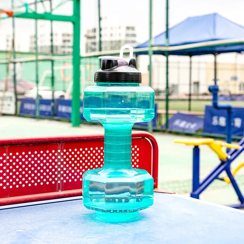 Dumbbell Shaped Water Bottle for Fitness and Outdoor Use
